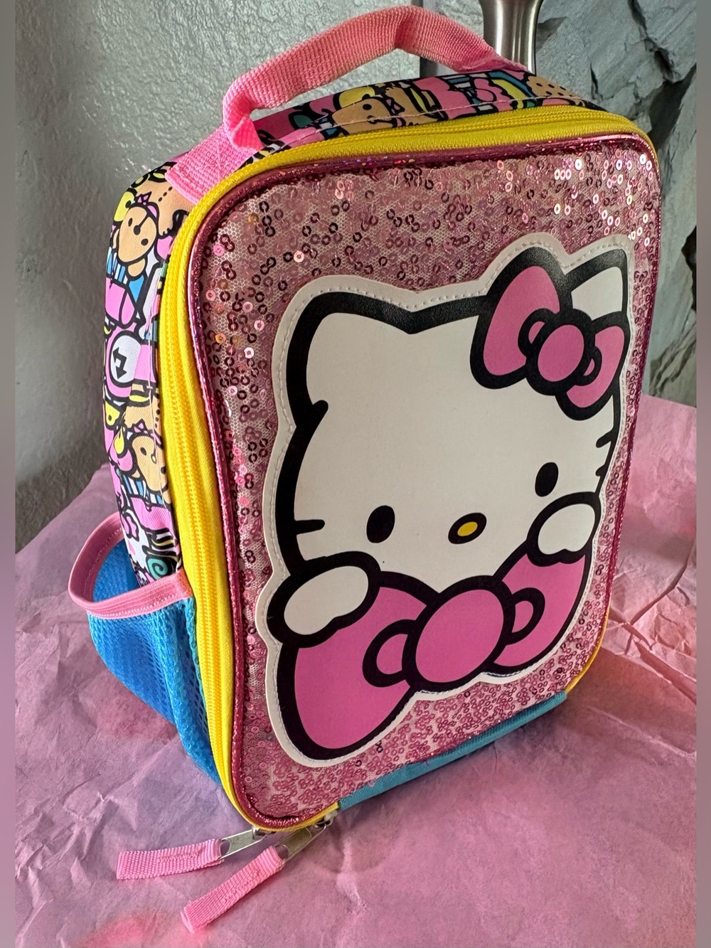Sanrio Hello Kitty Pink Sequin Kids Insulated Lunch Bag